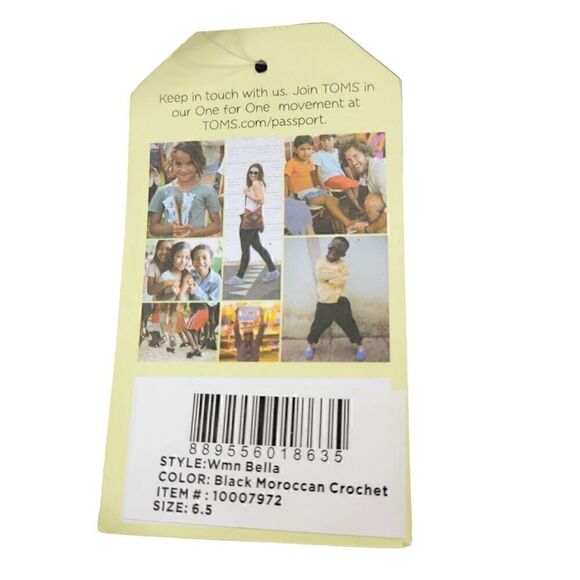 TOMS BELLA Womens Black CROCHET LACE UP ESPADRILLE SANDALS SHOES Size 6.5 - Picture 9 of 10